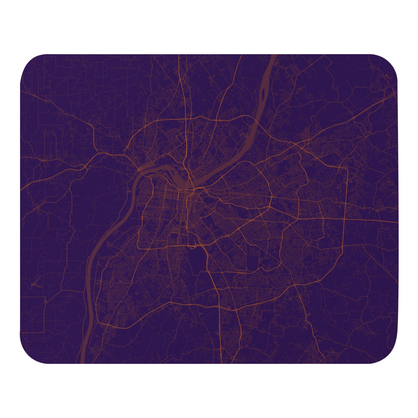 Louisville Purple and Orange Map Mouse Pad