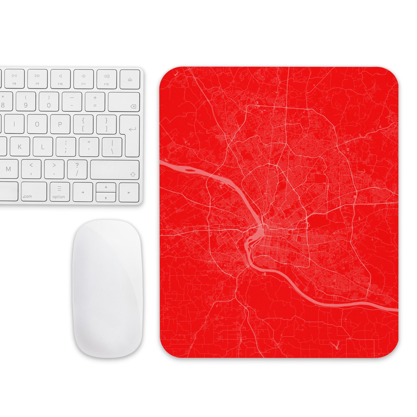 Louisville Red and White Map Mouse Pad