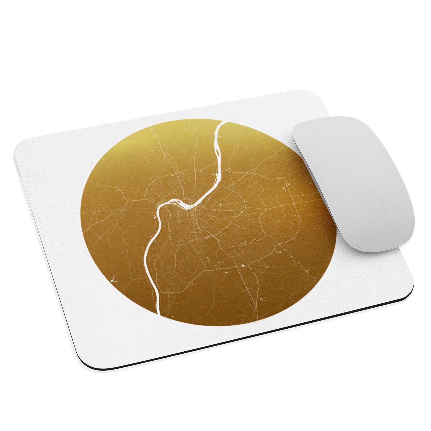 Louisville Gold on White Map Mouse Pad