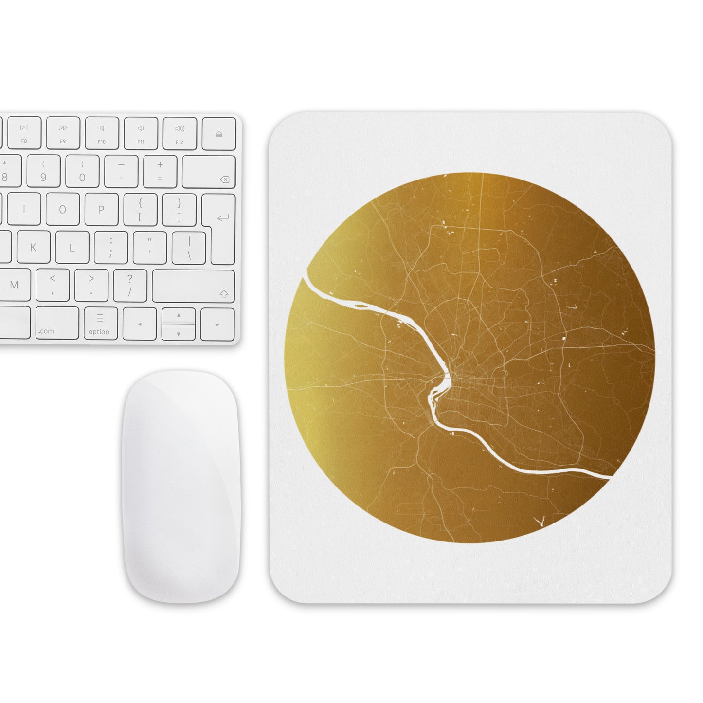 Louisville Gold on White Map Mouse Pad