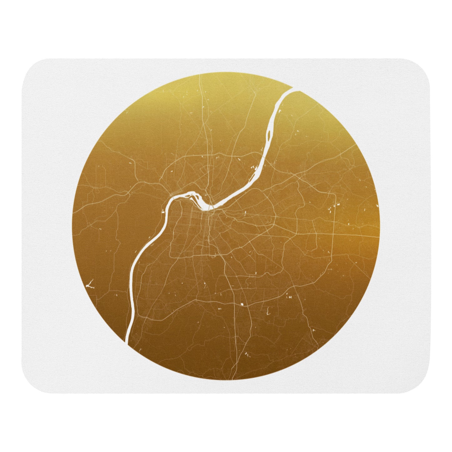Louisville Gold on White Map Mouse Pad