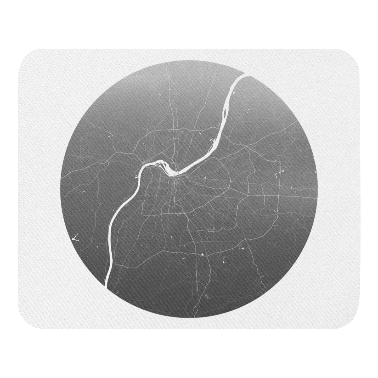 Louisville Silver on White Map Mouse Pad
