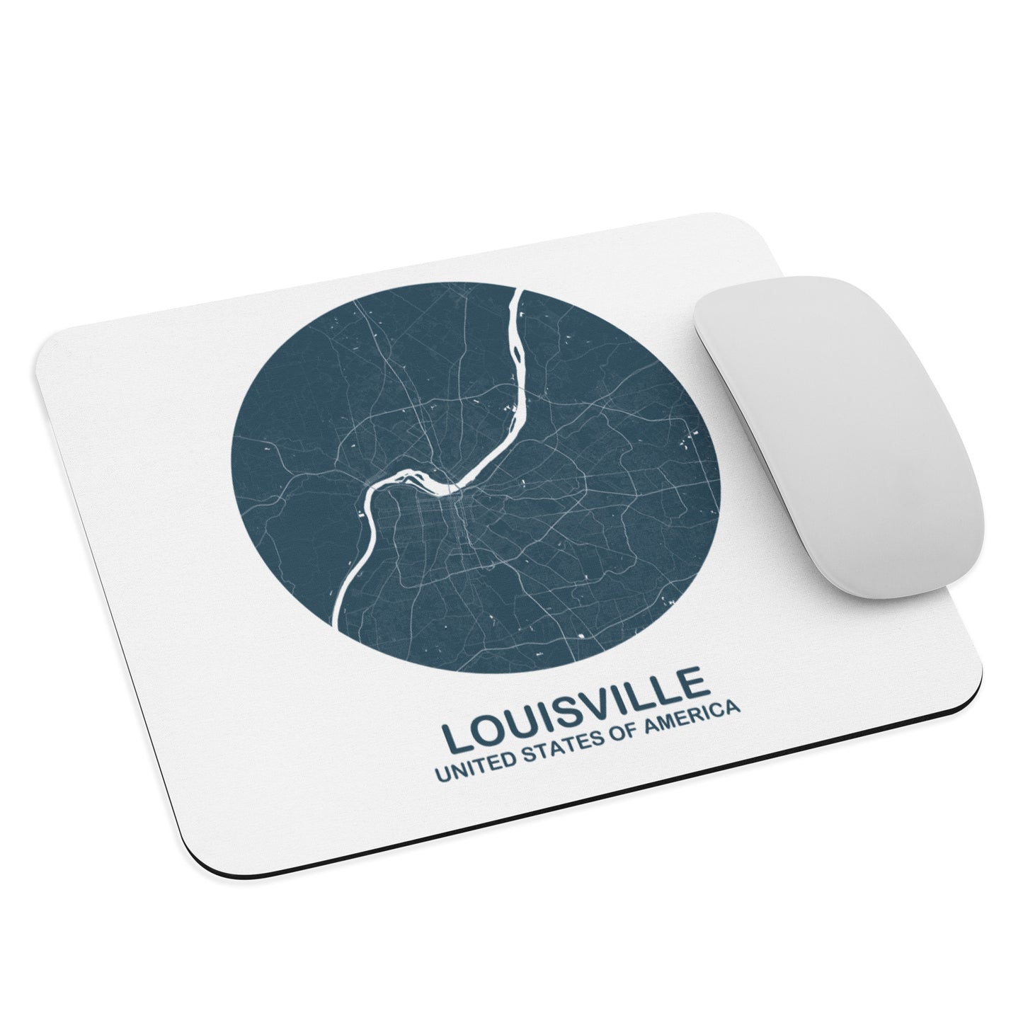Louisville Circular Blue Map Mouse Pad