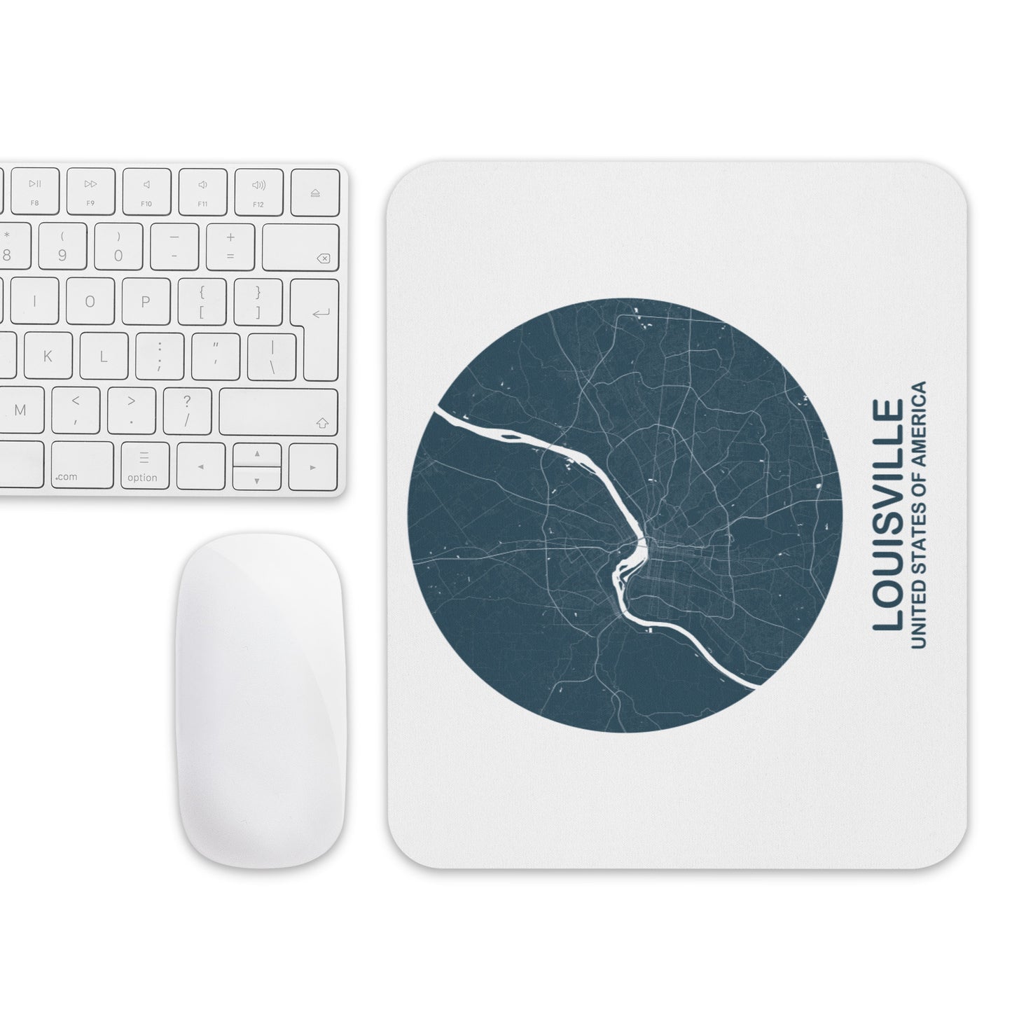 Louisville Circular Blue Map Mouse Pad