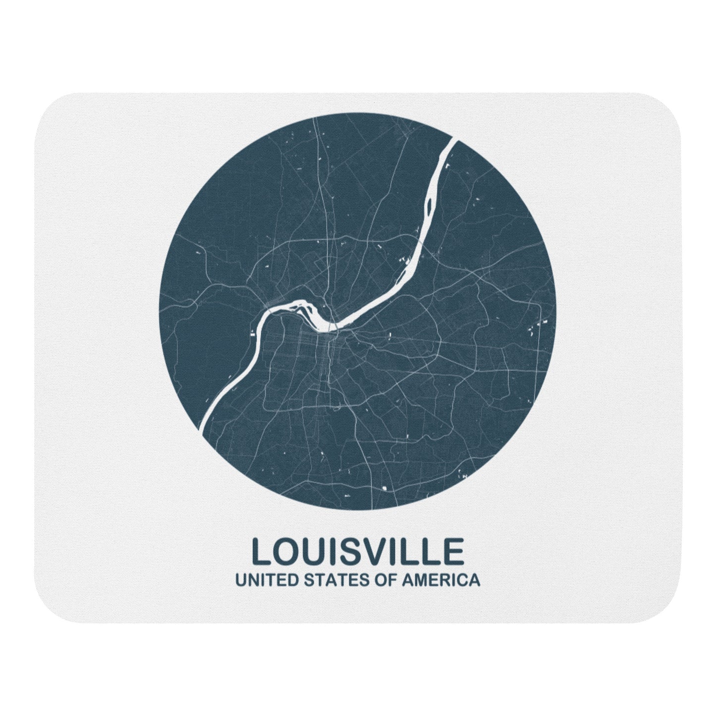 Louisville Circular Blue Map Mouse Pad