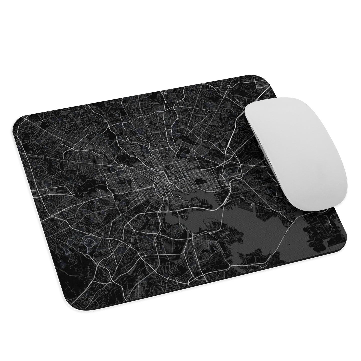 Baltimore Black Map Mouse Pad