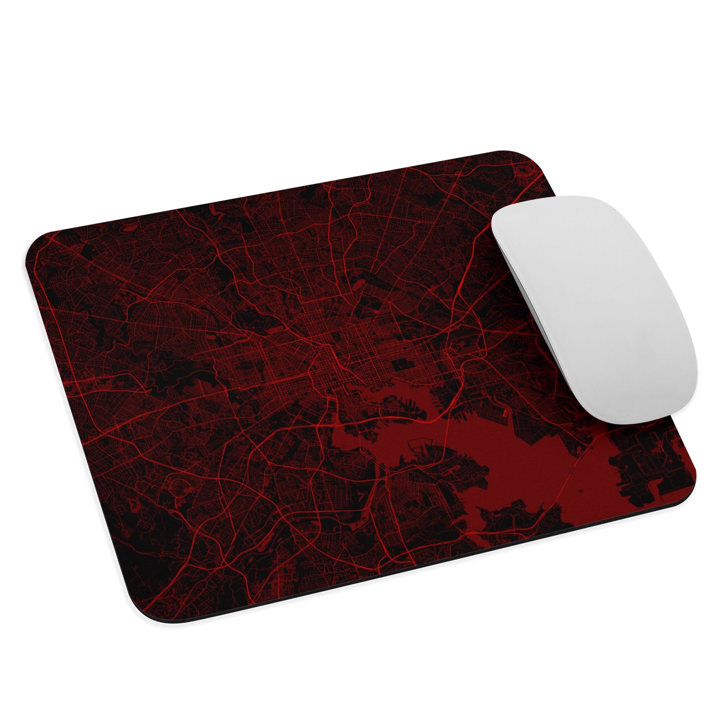 Baltimore Black and Red Map Mouse Pad