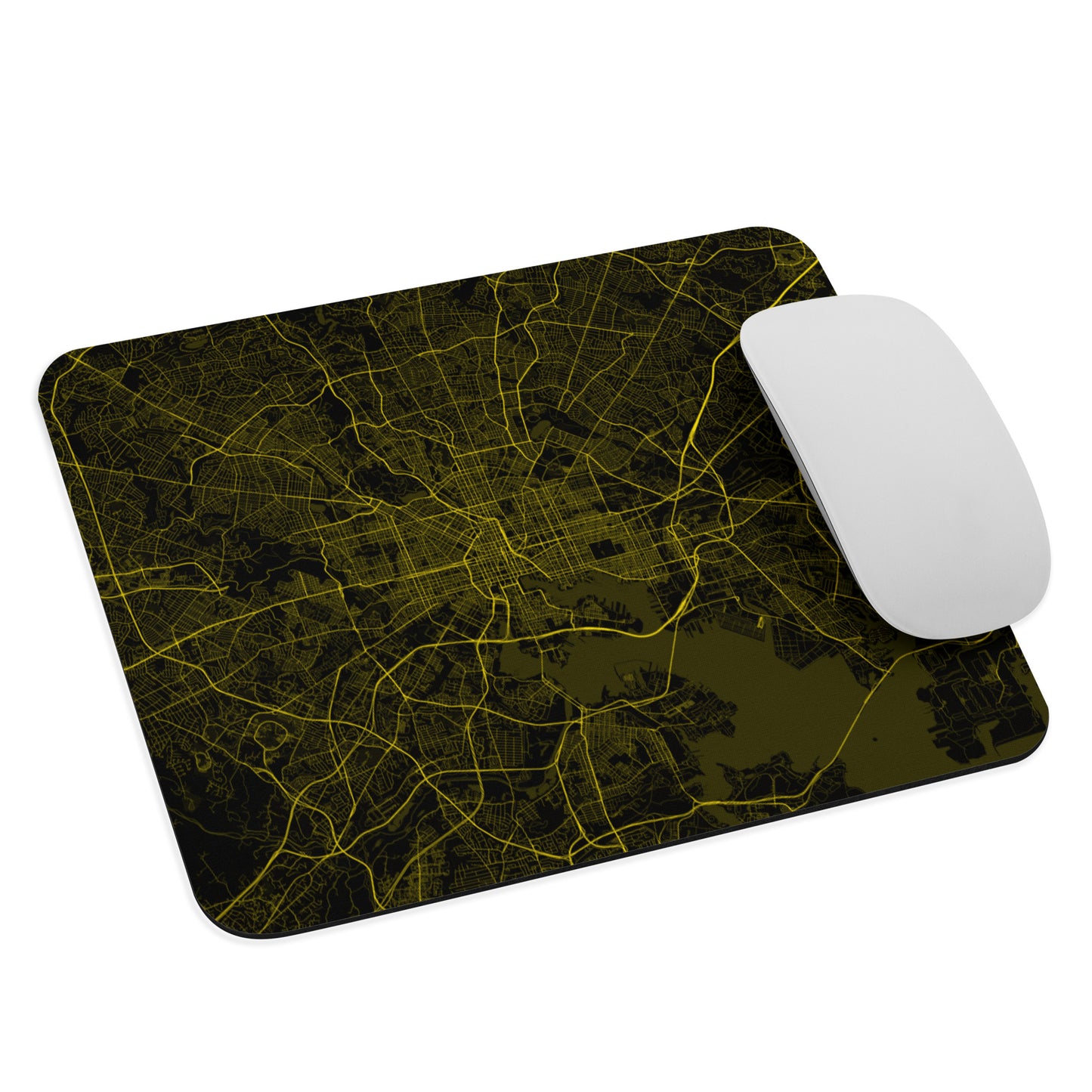 Baltimore Black and Yellow Map Mouse Pad