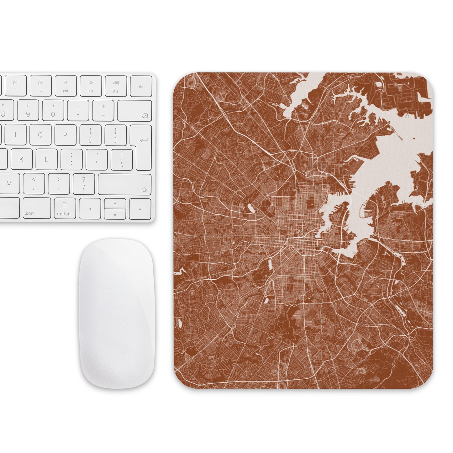 Baltimore Brown and White Map Mouse Pad