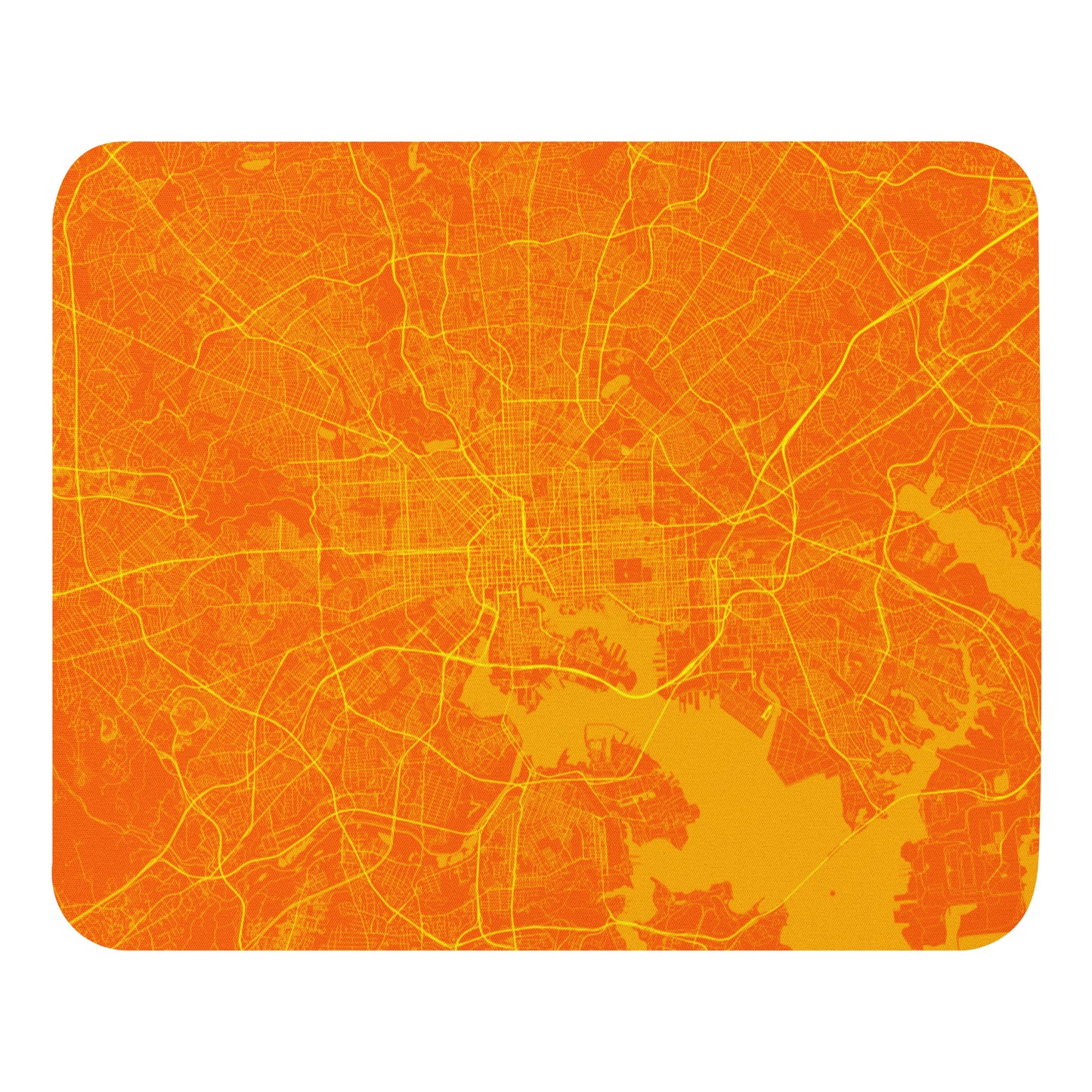 Baltimore Orange and Yellow Map Mouse Pad
