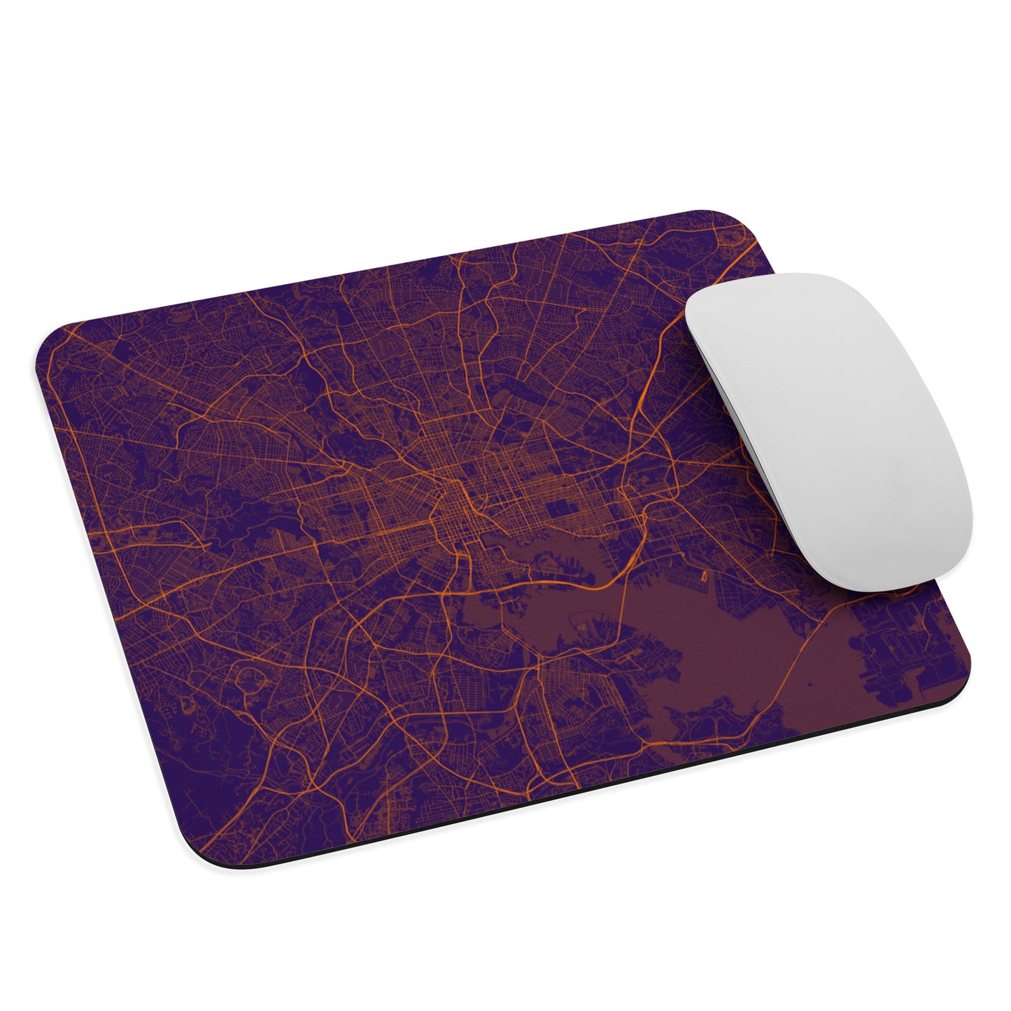 Baltimore Purple and Orange Map Mouse Pad