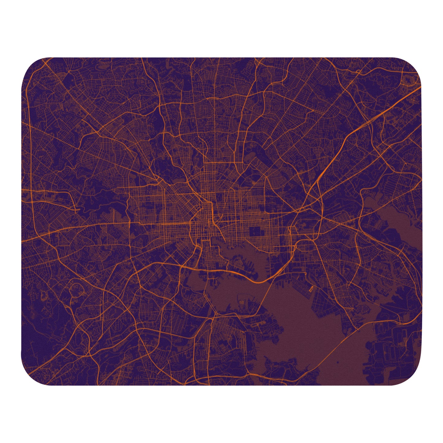 Baltimore Purple and Orange Map Mouse Pad