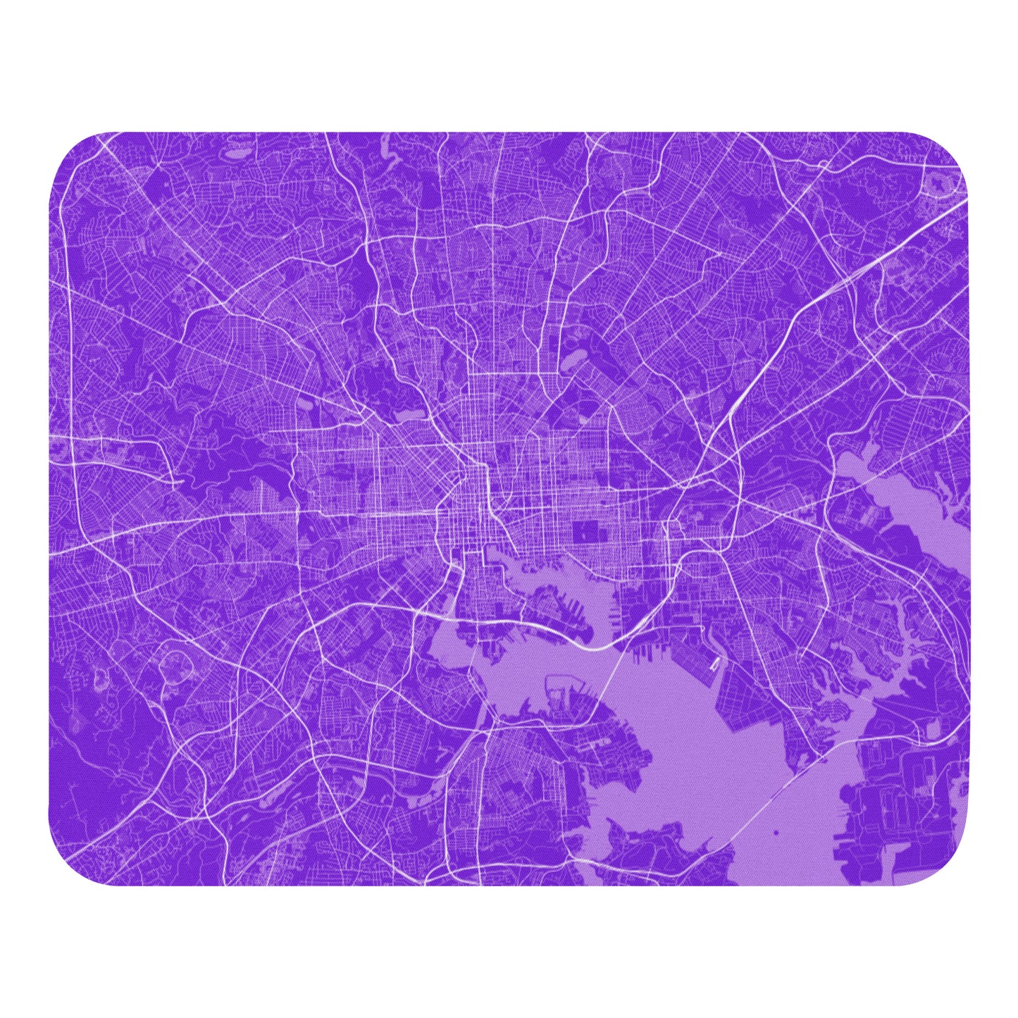 Baltimore Purple and White Map Mouse Pad