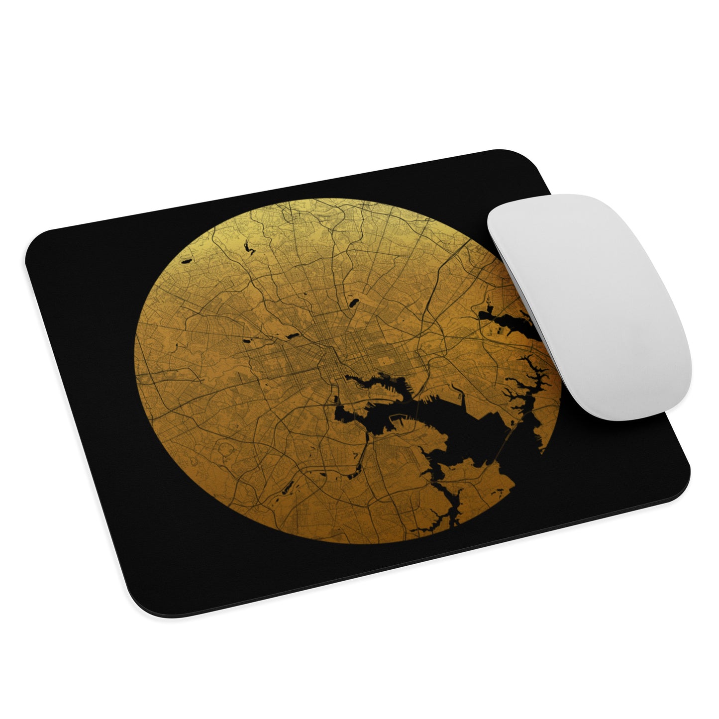 Baltimore Gold on Black Map Mouse Pad
