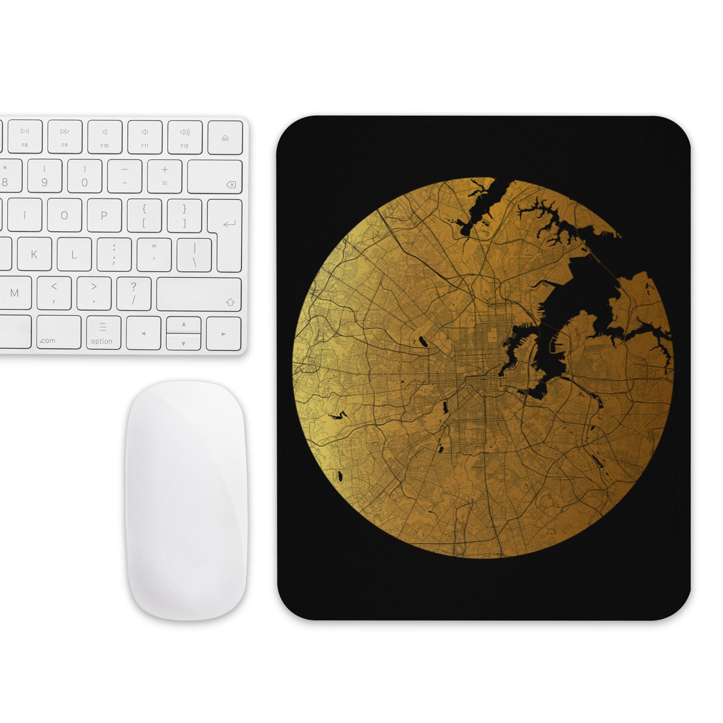 Baltimore Gold on Black Map Mouse Pad