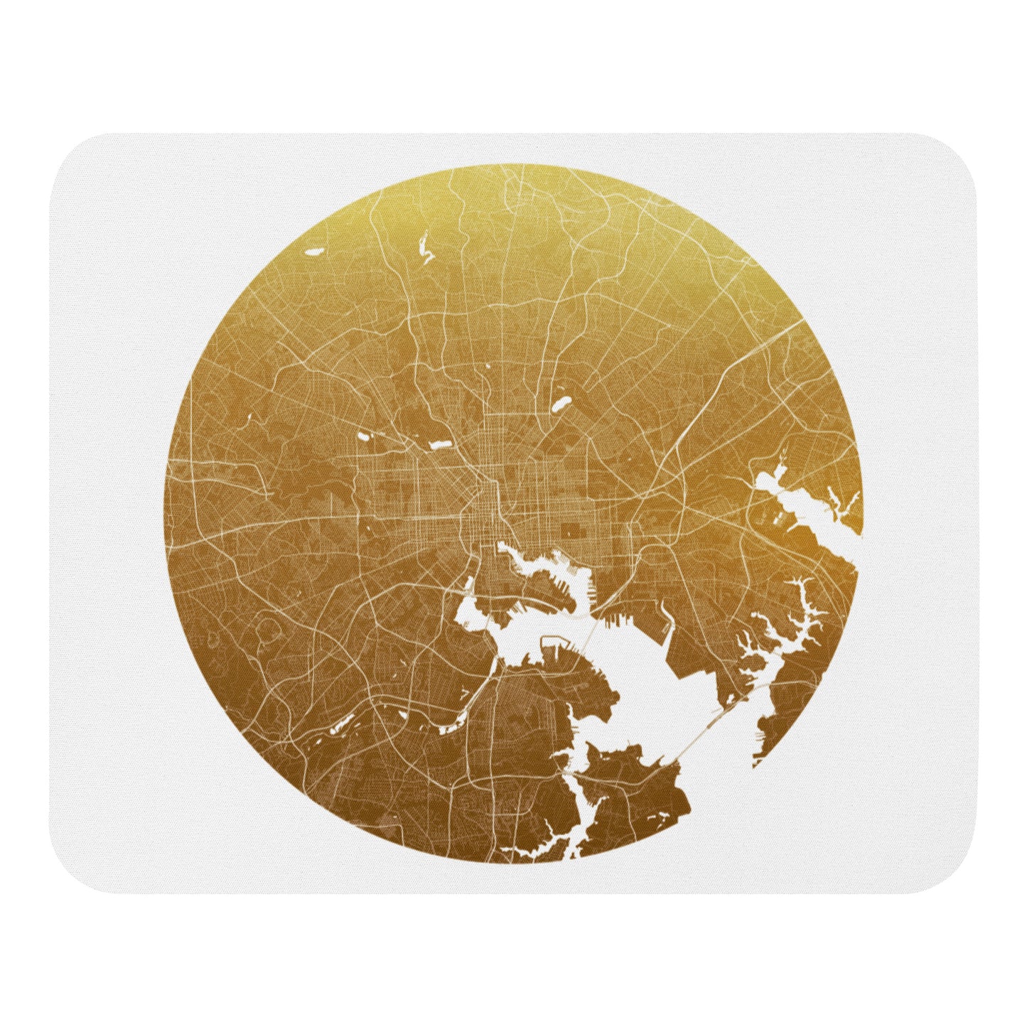 Baltimore Gold on White Map Mouse Pad