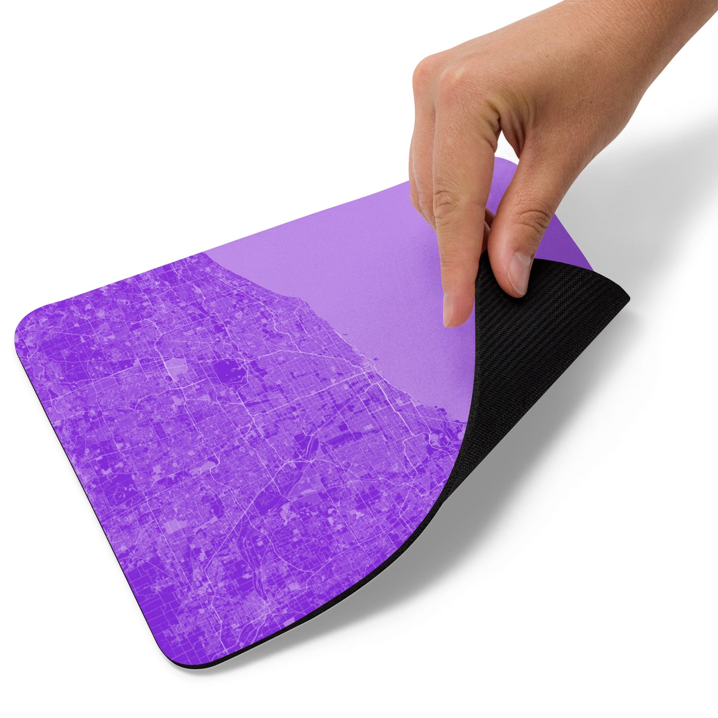 Chicago Purple and White Map Mouse Pad