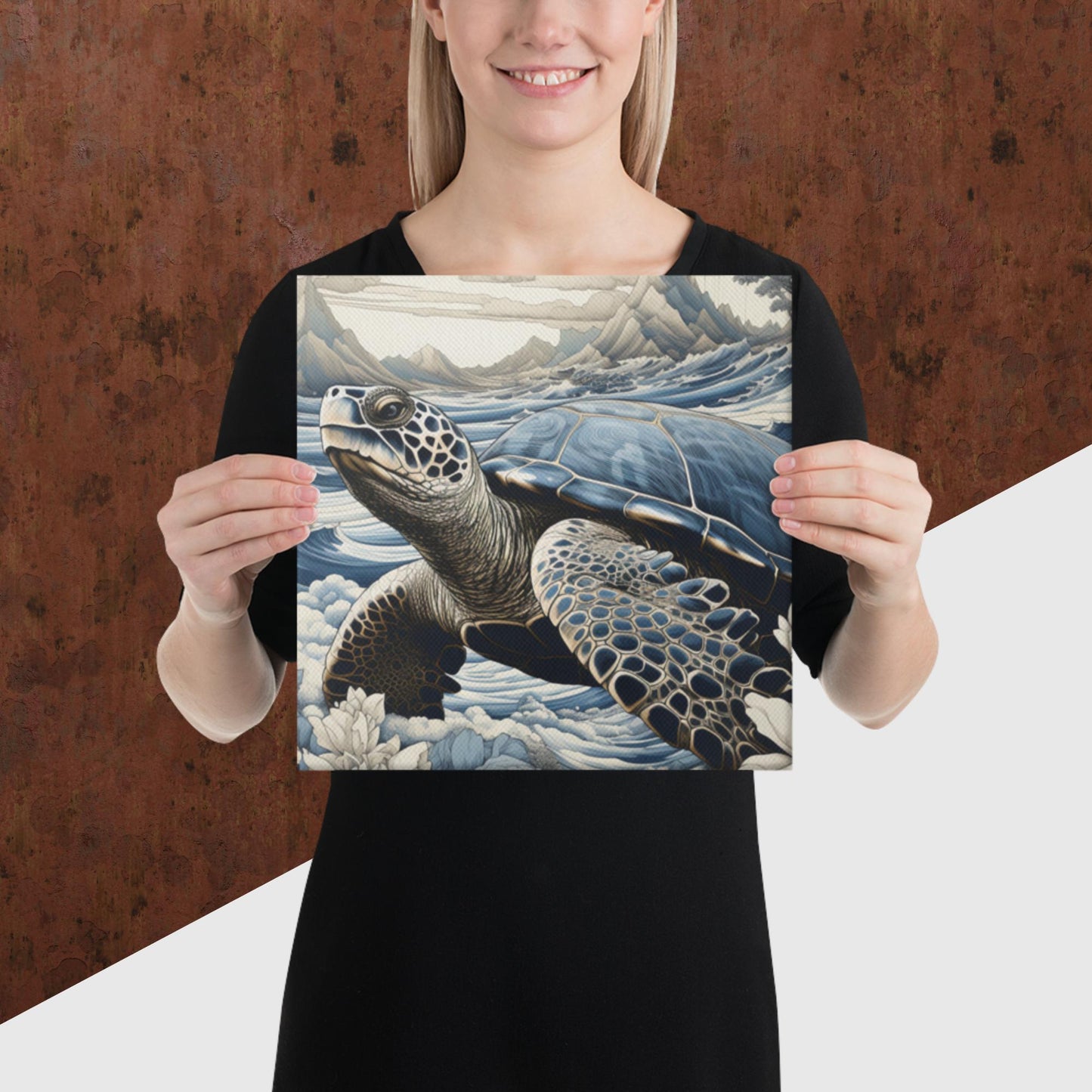Ukiyo-e Turtle Canvas Poster