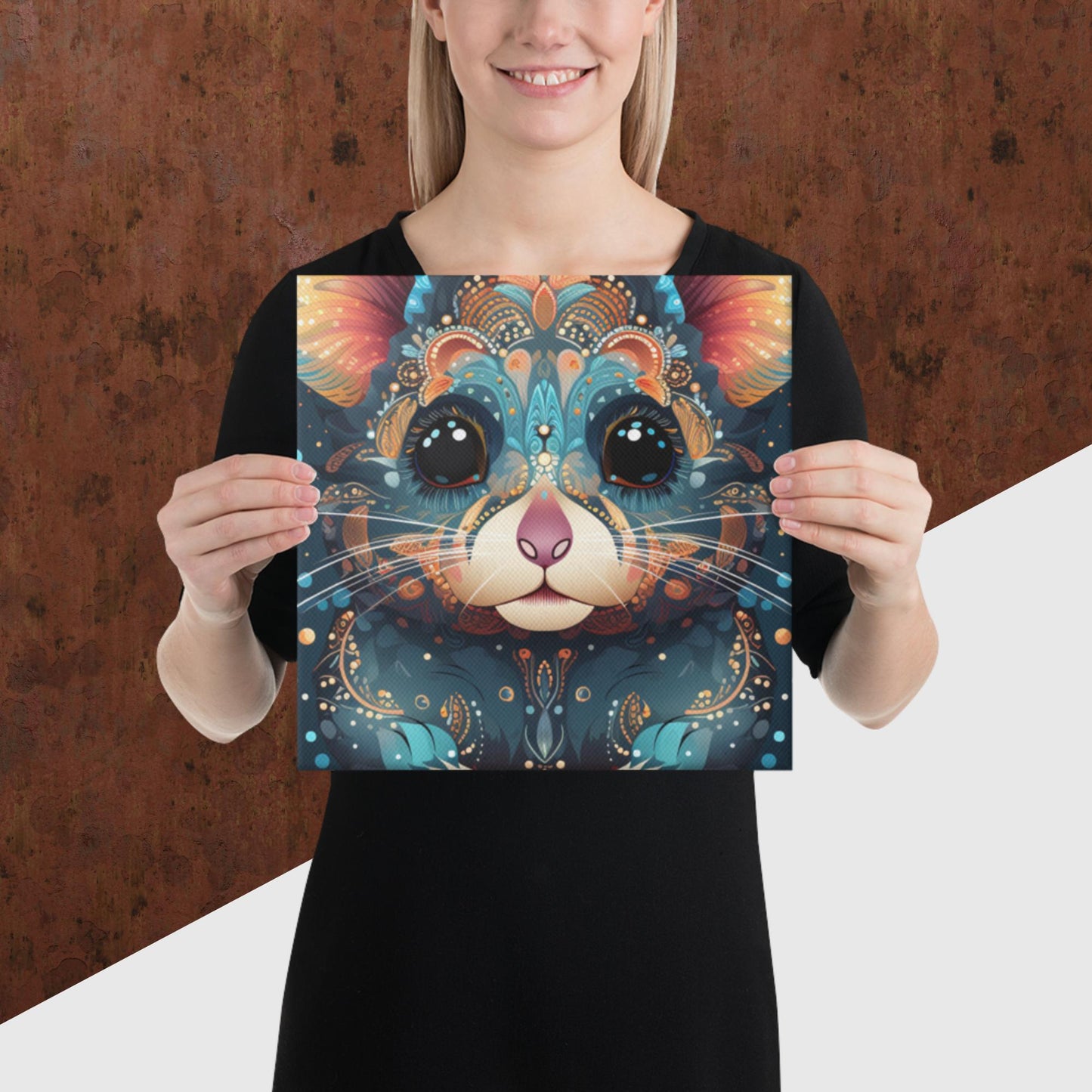 Dot Art Hamster Canvas Poster