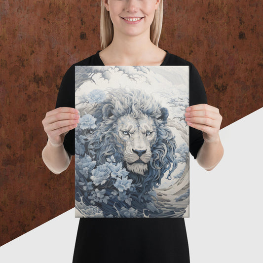 Ukiyo-e Lion Canvas Poster