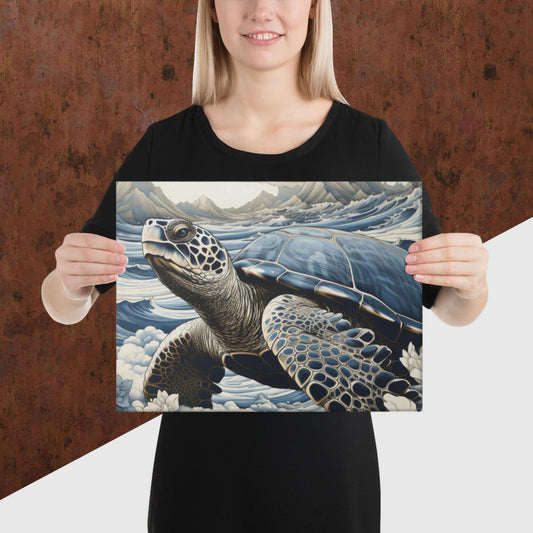 Ukiyo-e Turtle Canvas Poster