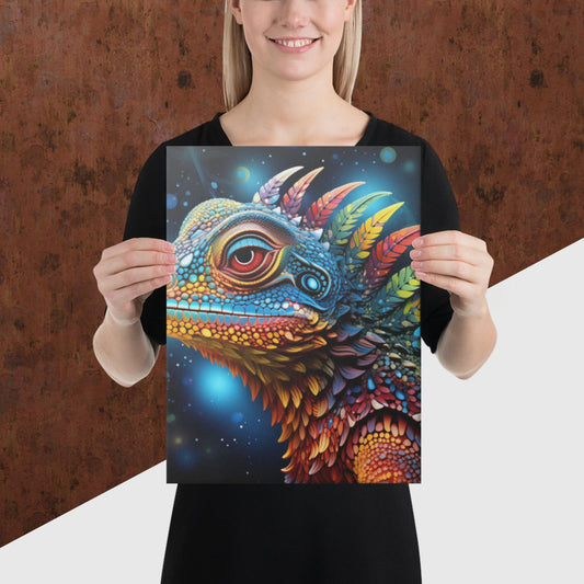 Dot Art Iguana Canvas Poster