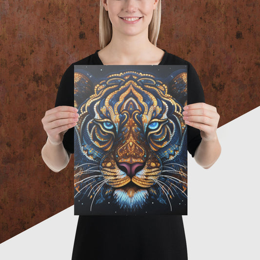 Dot Art Tiger Canvas Poster