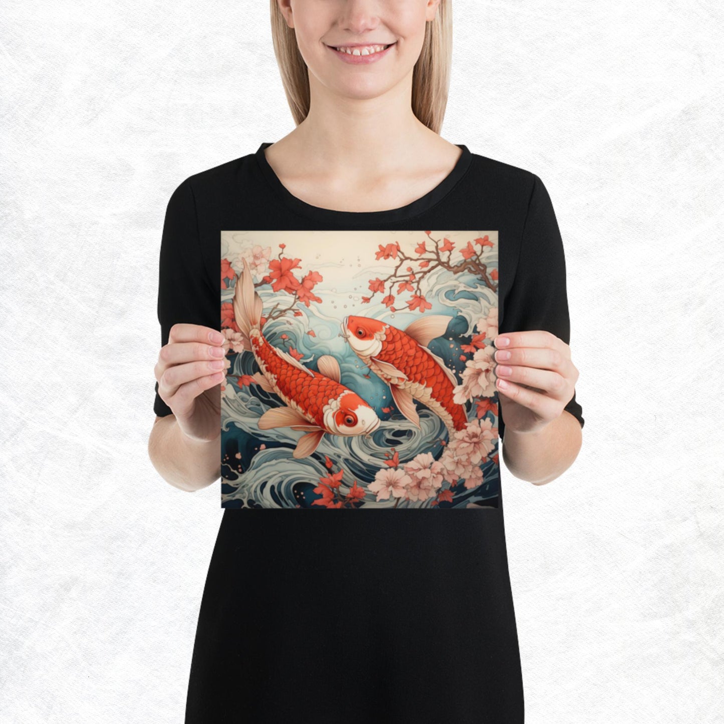Ukiyo-e Koi Fish Paper Poster