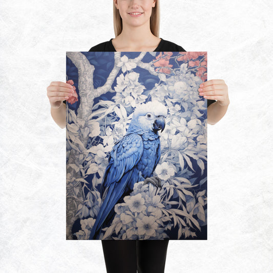 Ukiyo-e Parrot Paper Poster