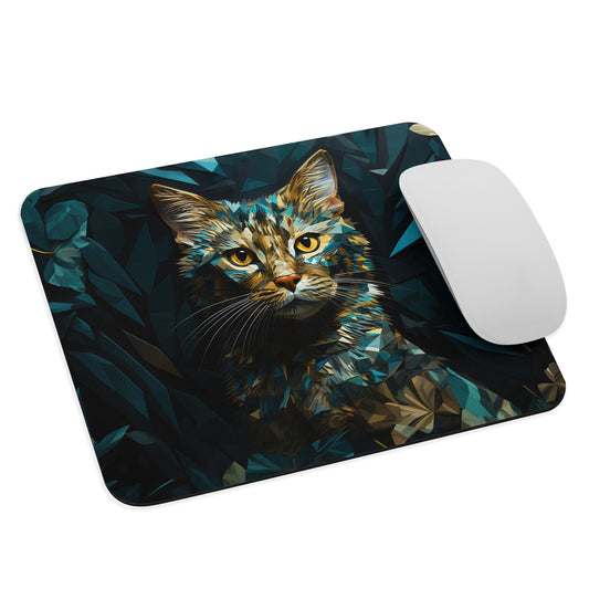 Blue Gold Cat Mouse Pad