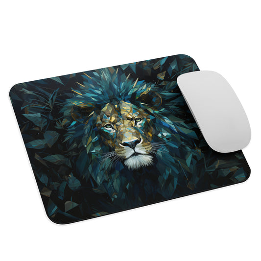 Blue Gold Lion Mouse Pad