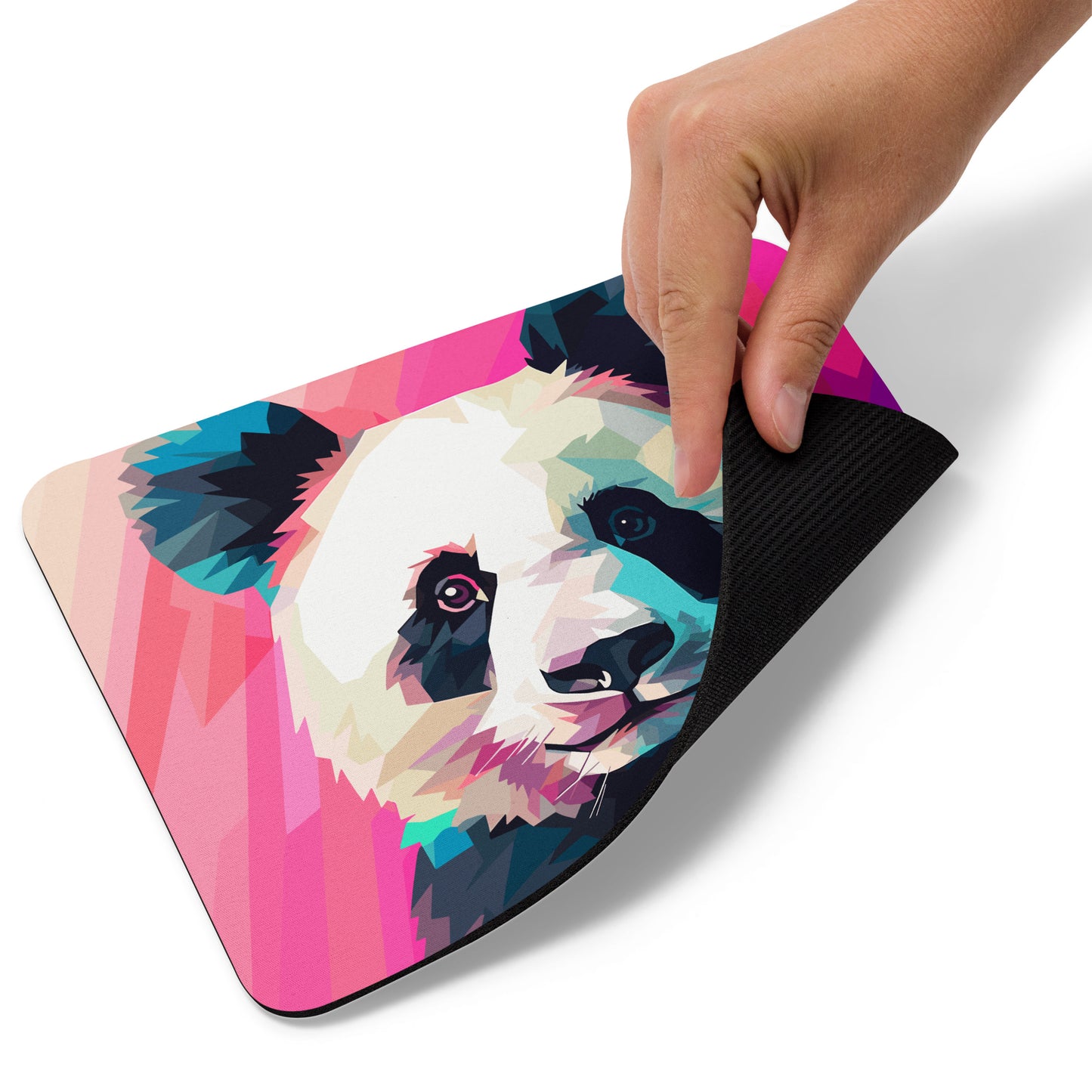 Green and Pink Panda Mouse Pad