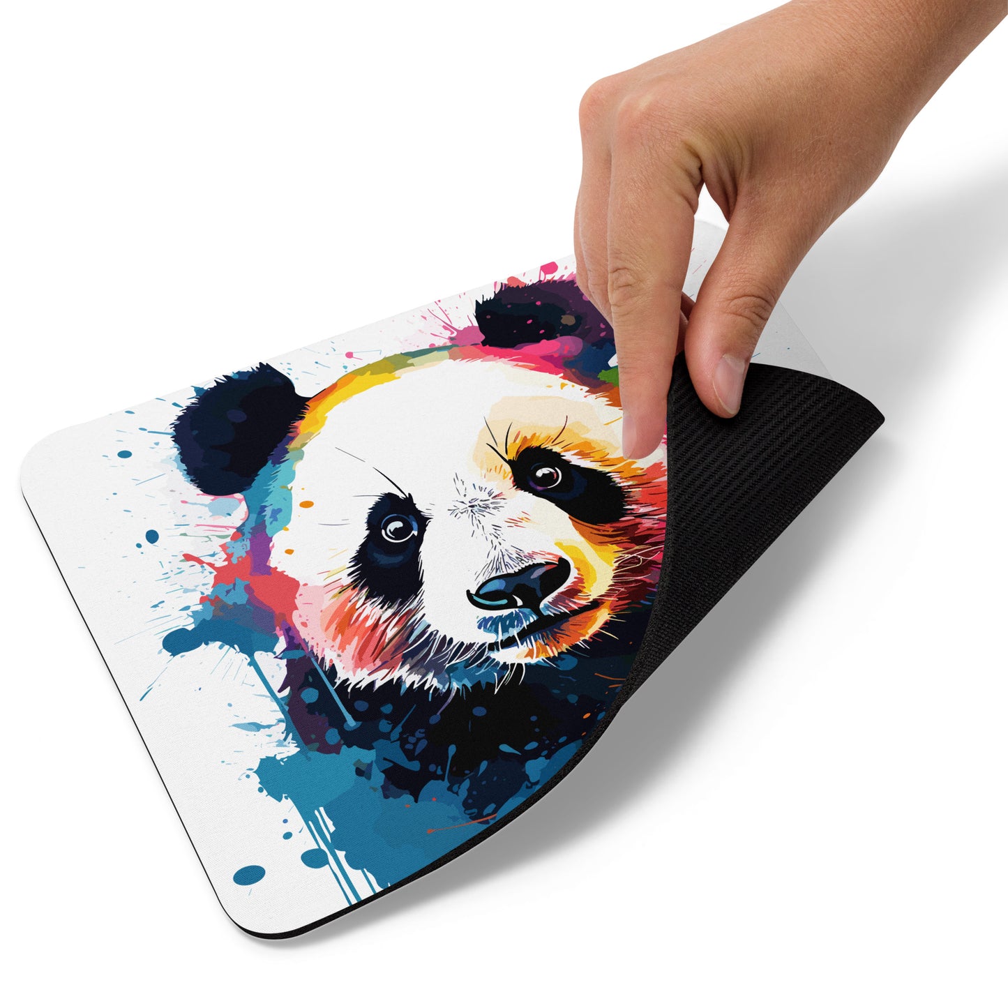 Rainbow Paint Panda Mouse Pad