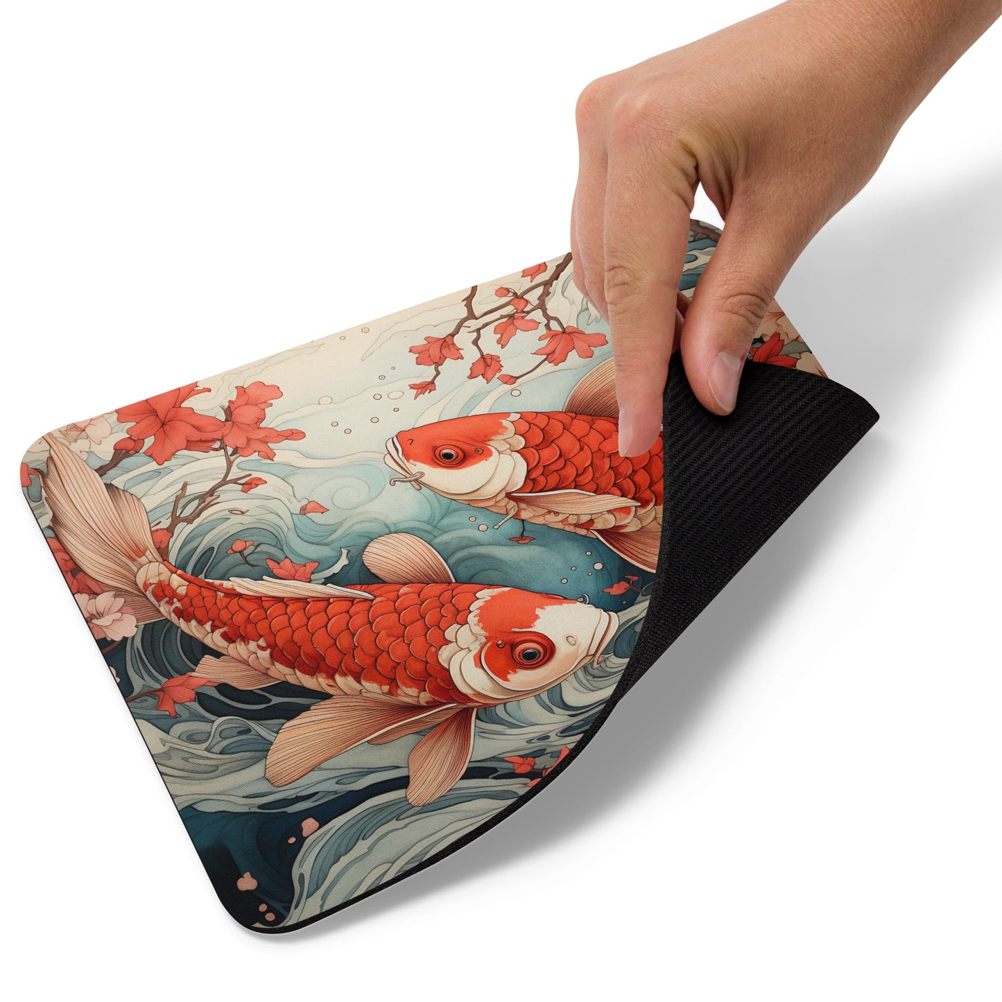 Ukiyo-e Koi Fish Mouse Pad