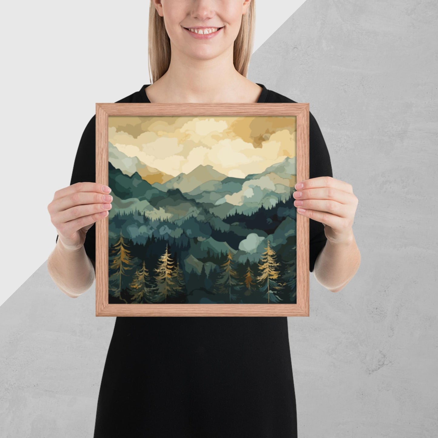 Mountainous Forest Framed Poster