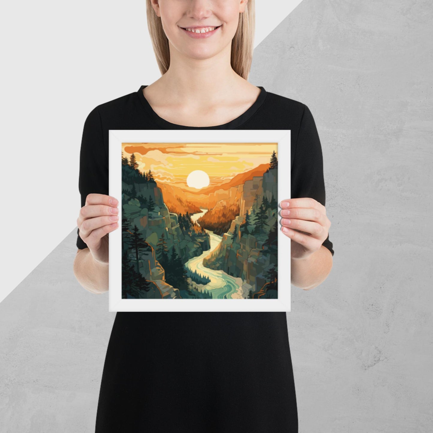 Canyon River Sunset Framed Poster