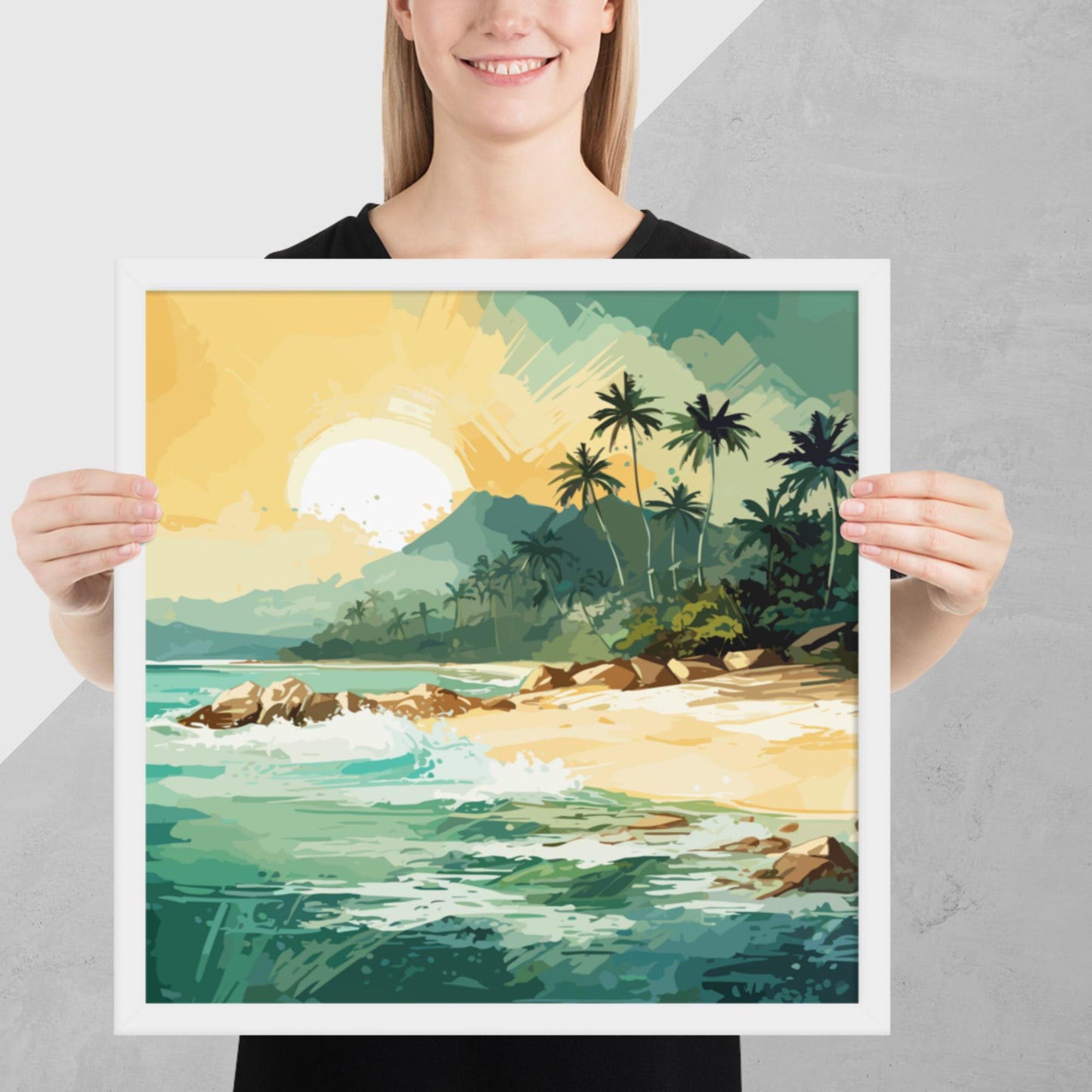 Tropical Island Beach Framed Poster