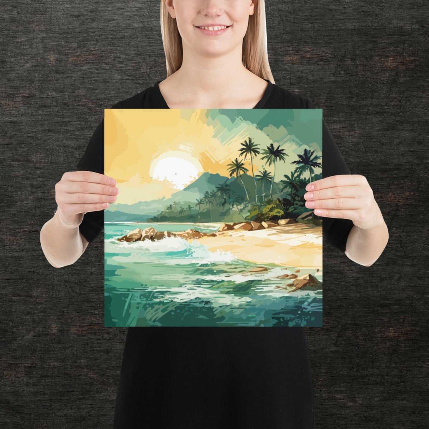 Tropical Island Beach Paper Poster