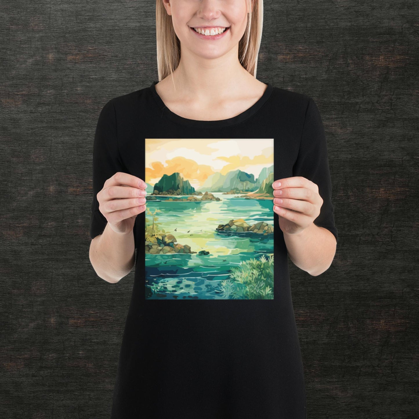 Tropical Island Rocks Paper Poster