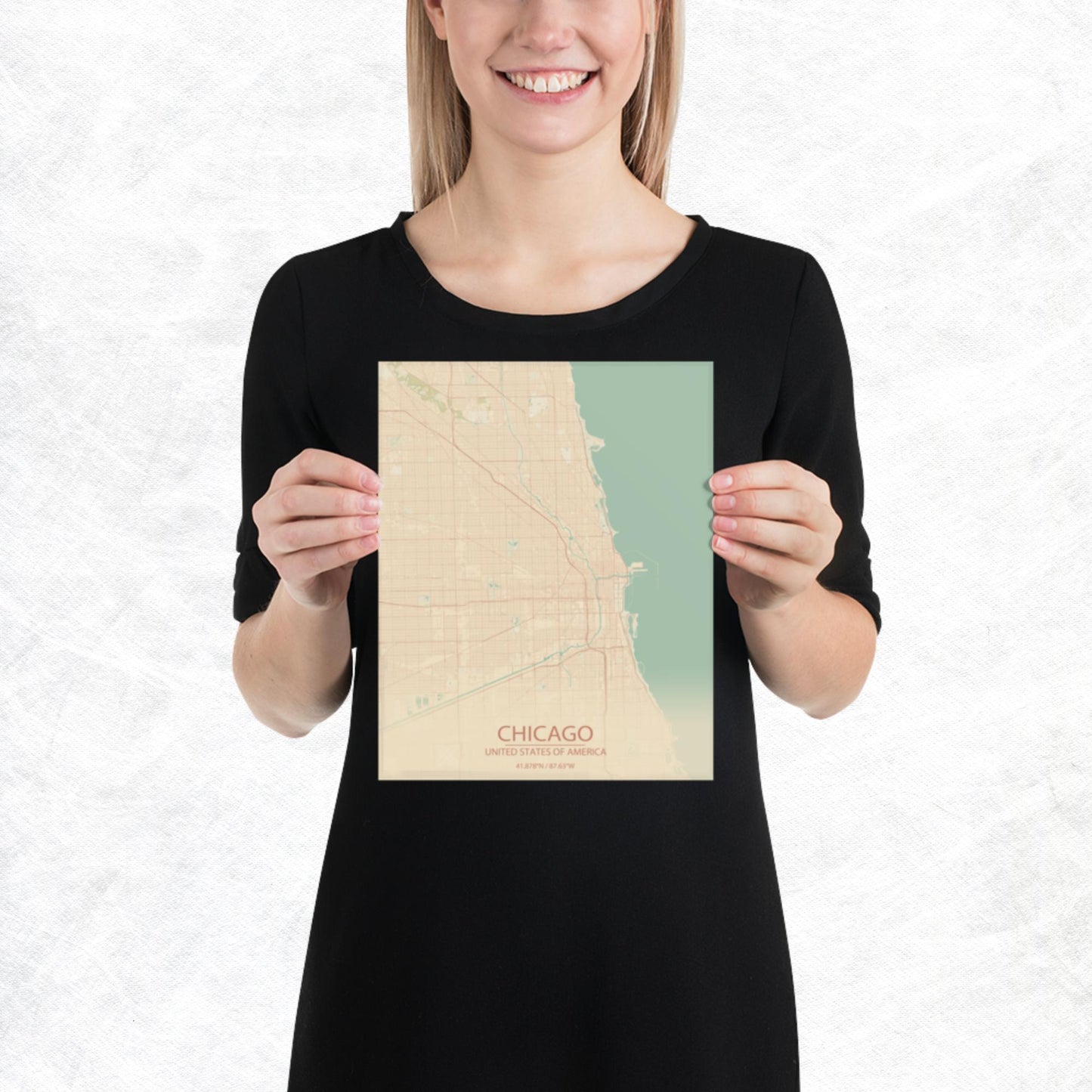 Chicago Vintage Style Paper Map