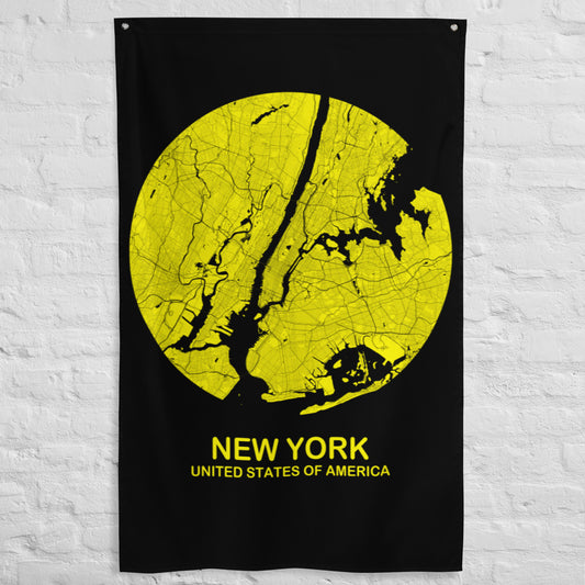 New York Circular Yellow Flag Map