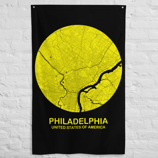 Philadelphia Circular Yellow Flag Map