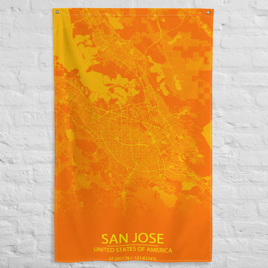 San Jose Orange and Yellow Flag Map