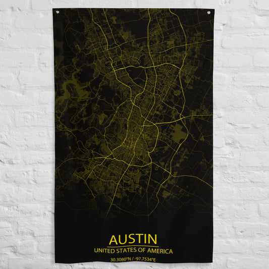 Austin Black and Yellow Flag Map