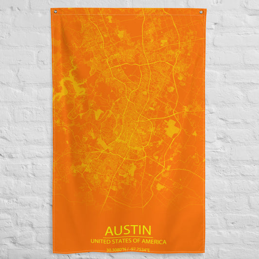 Austin Orange and Yellow Flag Map