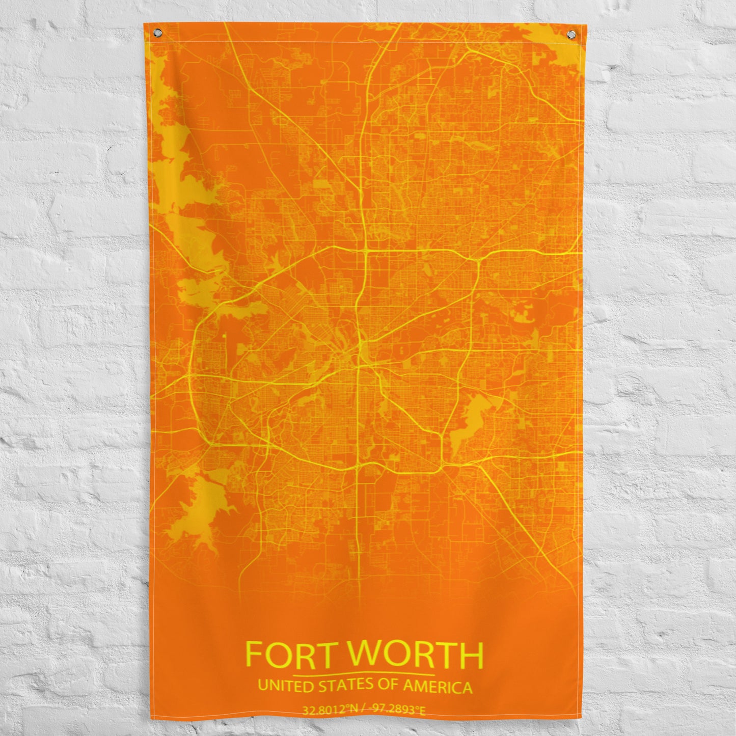 Fort Worth Orange and Yellow Flag Map