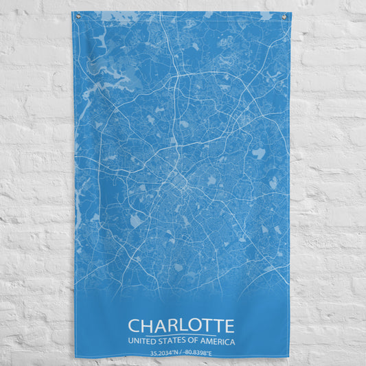 Charlotte Blue and White Flag Map