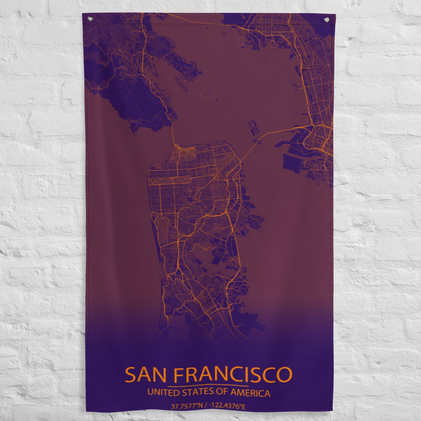 San Francisco Purple and Orange Flag Map