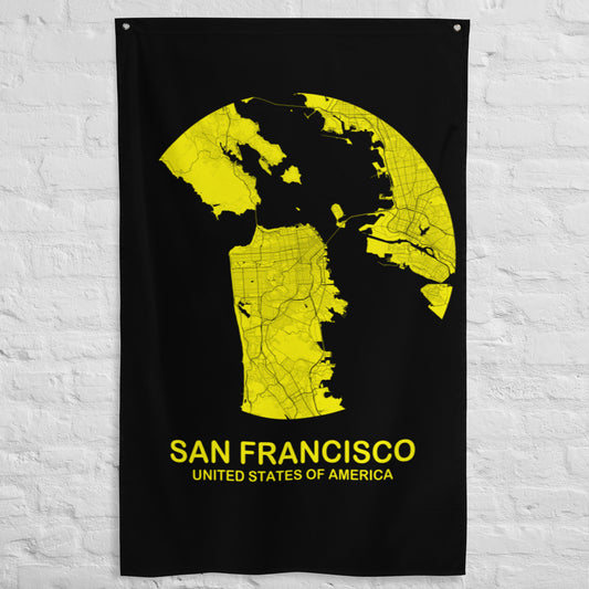 San Francisco Circular Yellow Flag Map