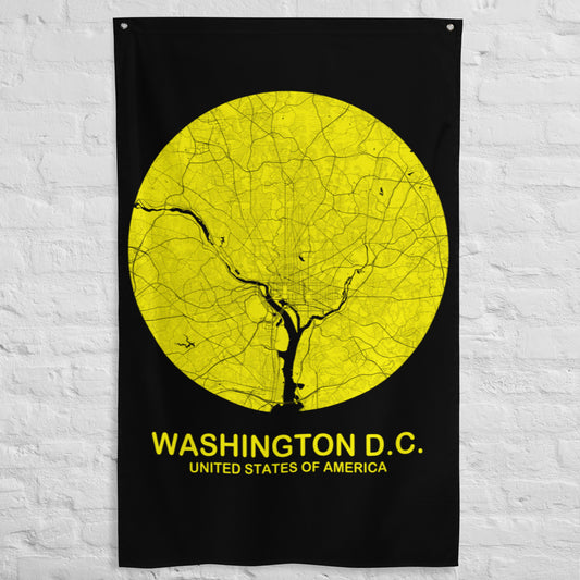 Washington, D.C. Circular Yellow Flag Map